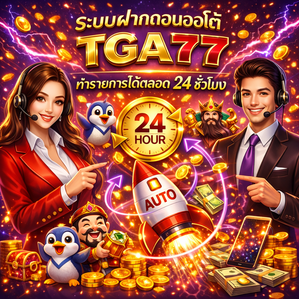 ระบบฝากถอนออโต้ TGA77 รวดเร็ว ปลอดภัย ทำรายการได้ตลอด 24 ชั่วโมง